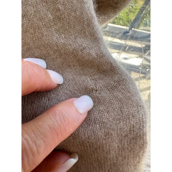 Vintage Garnet Hill XS Taupe Beige Cashmere Open Front Knot Cardigan Sweater - Picture 9 of 9